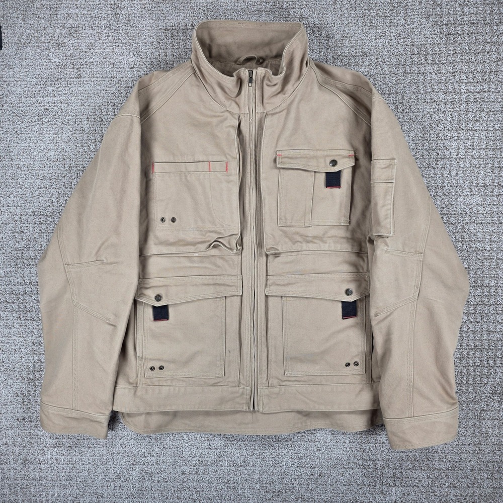 Blaklader Mens 3XL Tan Brawny Canvas Utility Jacket Multi Pocket Full Zip Coat